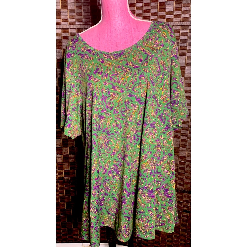 💚💜LULAROE PERFECT T- PURPLE GOLD GREEN 3XL